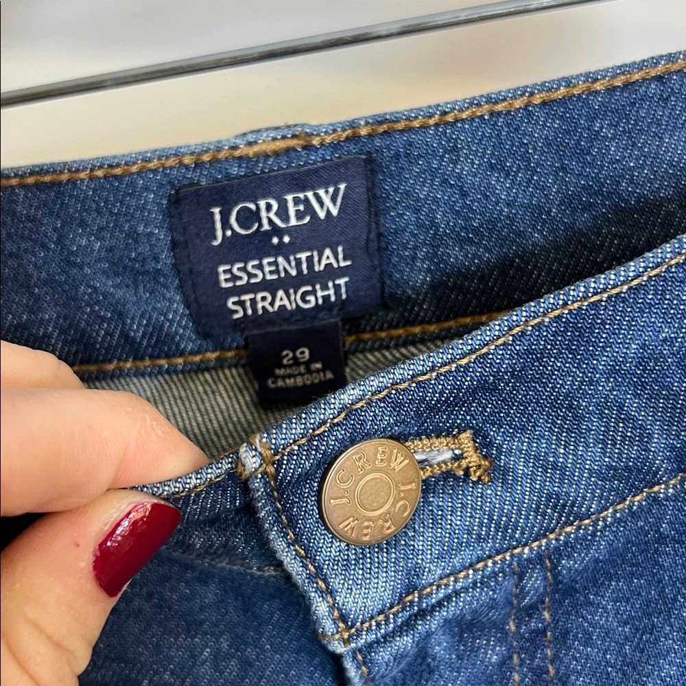 NWT J. Crew Essential Straight Blue‎ Jeans- 29
